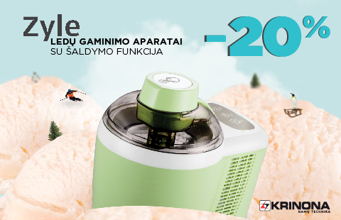 Zyle ledų gaminimo aparatams – 20% nuolaida
